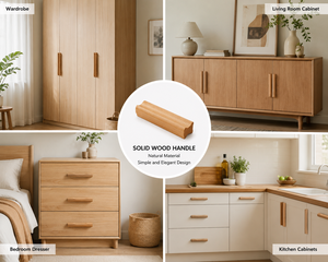 Poignées de meubles modernes en bois massif, poignées de tiroir en bois pour armoires de cuisine, chambre, commodes, personnalisables OEM ODM - Product Image 5