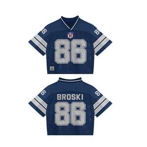 High Quality Oversize T-<b>Shirt</b> Football V Neck Streetwear Custom Soccer Jersey Boxy t <b>Shirts</b> Cropped Men Mesh Football Jersey - Product Image 3