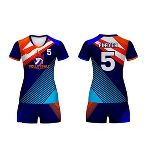 Uniformes de Voleibol de Manga Corta, Sublimados, Impresos, Transpirables, Ajustados, Ropa Deportiva para Adultos, Diseño Geométrico para Todas las Temporadas - Product Image 1