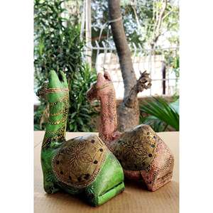 Escultura de decoración de camello y ciervo de madera modelo 1 - Product Image 2