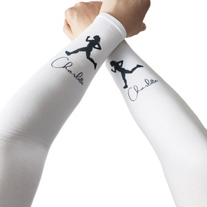 Manchons de bras personnalisés blancs avec logo et design sur mesure, protection anti-UV, unisexe, pour cyclisme, compression - Product Image 1