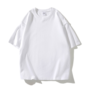 T-shirt en coton blanc pour homme, coupe classique, manches courtes, col rond, formel, lavable en machine, jersey uni teint - Product Image 1