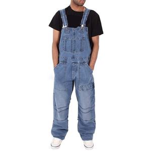 Salopette de travail unisexe pour homme, automne-hiver, taille haute, en denim délavé camouflage, respirante, ample, 100% coton - Product Image 3