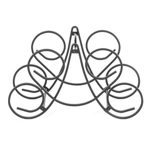 Moderno Porta Botellas de Vino Geométrico Plateado de Metal para Mesa, Soporte de Vino Contemporáneo de Alambre Geométrico para 4 Botellas - Product Image 4