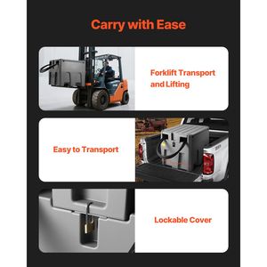 Serbatoio Diesel Portatile da 58 Galloni con Pompa di Trasferimento Elettrica 12V, Portata 10 GPM, Tubo in Gomma da 13,1 Piedi, Attrezzatura per Veicoli - Product Image 6