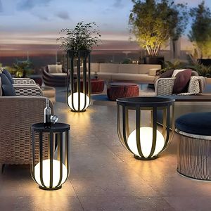 Ensemble de supports de plantes solaires à LED pour l'extérieur, tables élégantes pour l'affichage en jardin - Product Image 5