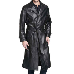 Abrigo Largo de Cuero Vintage al por Mayor, Gabardina Retro de Moda, Abrigo de Invierno de Cuero Genuino, Fabricante OEM de Marca Privada - Product Image 6