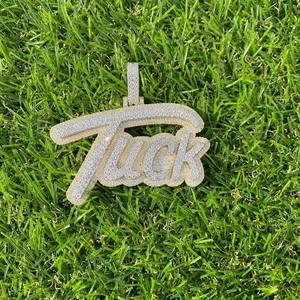 Collar Personalizado con Nombre en Letras Estilo Hip Hop, con Diamantes de Imitación Moissanite, en Tono Dorado, para Hombres y Mujeres - Product Image 1