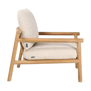 Scandinavian <b>Wooden</b> Armchair One Seat Garden <b>Sofa</b> with Padded Cushion Outdoor Furniture - Product Image 4