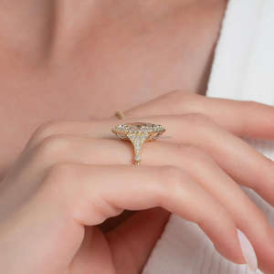 Anillo de Compromiso/Boda Vintage de Oro Amarillo de 14k con Diamante Cultivado en Laboratorio IGI/GIA, Unisex, Oro Blanco Fino para Aniversario, Ideal para Fiestas - Product Image 4