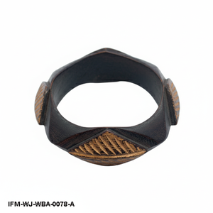 Bracelet en bois massif sculpté à la main, style vintage et ethnique, bijou tribal pour femme - Product Image 2