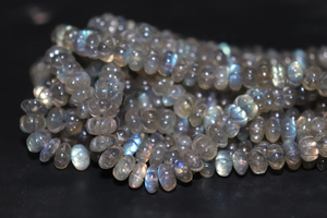 Perles en forme de rondelle de Labradorite sculptées à la main de 6 à 7mm, pierre naturelle de 17 pouces pour la fabrication de bijoux - Product Image 2