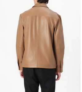 Veste en cuir véritable pour homme, de qualité supérieure, respirante, chaude pour l'hiver, ajustée, en cuir de mouton. - Product Image 3