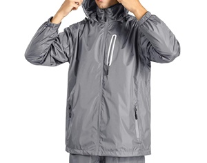 OEM High Street Best Quality Hooded Waterproof 10,000mm Eco-Friendly Reversible Two-Piece Winter Nylon Drawstring Men's <b>Rain</b> - Product Image 6
