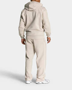 Survêtements pour hommes à logo personnalisé, best-sellers, veste blanche zippée et pantalon avec passepoil, ensemble deux pièces, vêtements de sport respirants, ensembles de survêtements pour hommes - Product Image 3