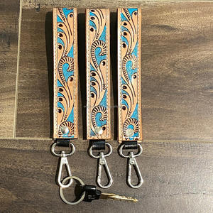 LLavero de pulsera de cuero de vaca duradero de lujo recién llegado, llavero de coche con cordón personalizado de alta calidad, correas de muñeca para mujer - Product Image 6