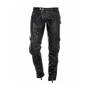 Pantalones de Cuero para Hombre, Genuinos, de Alta Calidad, Estilo Motociclista, Rock, Ajustados, Cómodos, Ropa Urbana - Product Image 2