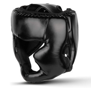 Casque de boxe en cuir PU pour hommes et enfants, protection de la tête pour la boxe, le MMA, le kickboxing et les arts martiaux mixtes - Product Image 1