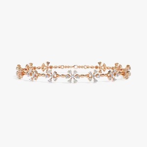 Women's Fashion Bracelets 18K <b>Rose</b> <b>Gold</b> Plated Moissanite Diamond Six-Petal Flower Bracelet Floral Shaped Diamond Bracelet Gift - Product Image 5