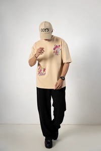 mens oversized modern drop shoulder t shirt loose fit heavy cotton blank tshirt manufacturer supplier - Product Image 3