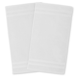 Ensemble de serviettes de bain en coton blanc, 2 pièces, rectangulaires, tissage uni, lavables en machine, pour usage domestique - Product Image 3