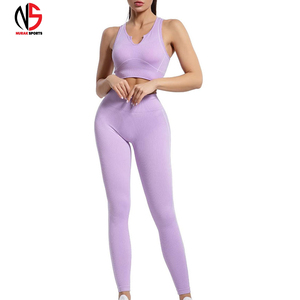 OEM Services Latest Style <b>Women</b> Yoga Set High Quality Solid Elastic Waist Custom Design 2 Piece Water Resistant Legging Yoga Set - Product Image 1