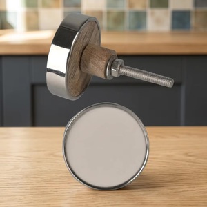 Poignée de meuble moderne ronde en laiton avec cœur en bois pour cuisine et bureau à domicile, durable - Product Image 1
