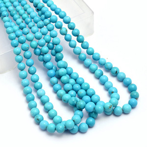 AAA+ Turquoise 5mm-7mm Smooth Round Beads Natural Genuine Arizona Turquoise High Quality Gemstone Loose Beads For Jewelry Making - Product Image 5
