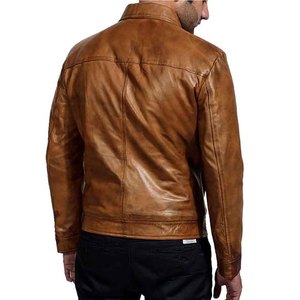 Men Real Leather <b>Jacket</b> <b>Slim</b> <b>Fit</b> Biker Motorcycle <b>Jacket</b> Winter Fashion Custom Logo OEM Wholesale Supplier - Product Image 4