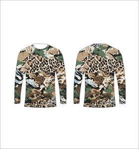 Camiseta de manga larga de camuflaje con cuello redondo de secado rápido para hombre, top informal de punto, venta al por mayor, OEM, personalizado - Product Image 1