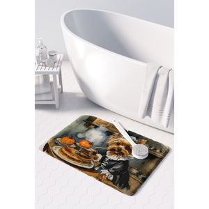 Yorkie automne cuisine citrouilles tapis Anti-Fatigue mousse à mémoire tapis de bain lavable en Machine confort coussin tapis de cuisine - Product Image 3