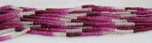 Cuentas facetadas de imitación de rubí multicolor de 3 mm a 4 mm, hebra de cuentas redondas facetadas de 13-14 pulgadas de largo - Product Image 3