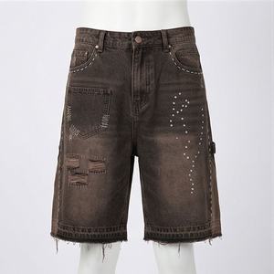 Nouveau Short en Jean Slim Fit pour Homme 2025 avec Strass, Séchage Rapide, Décontracté, Tendance et Mode - Product Image 1