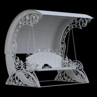 Fauteuil suspendu décoratif en fer forgé, mobilier de jardin de luxe avec auvent pour la détente dans les complexes hôteliers, les patios et les jardins.