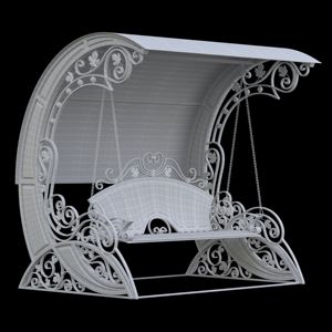 Decorative Wrought Iron <b>Swing</b> Chair Luxury Garden Furniture with Canopy <b>for</b> Resort Patio and Backyard Relaxation - Product Image 5