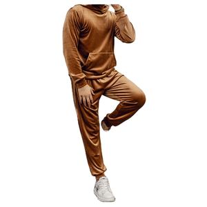 ชุดวอร์มแฟชั่นลำลองสองชิ้นของผู้ชาย XXL สินค้ามาใหม่ชุดวอร์มผ้าฟลีซสีทึบออกแบบโลโก้ได้เองระบายอากาศได้ดีสำหรับฤดูหนาว - Product Image 6