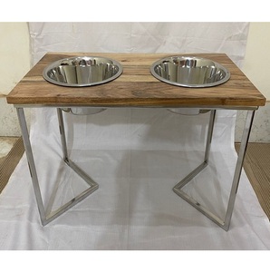 Hot Sale Modern Large Wooden Pet <b>Feeder</b> Double Bowls or Comfortable Feeding Stand for Dogs and <b>Cats</b> Available at Good Price - Product Image 1
