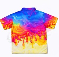 Conjunto Deportivo Personalizado Unisex de 2 Piezas, Estampado Gráfico 3D con Diseño de Gota de Arcoíris, Transpirable, Ligero, para Verano, con Polo de Cierre de Cremallera