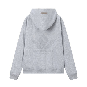 Sudadera con Capucha Negra Extra Grande para Hombre, de Algodón French Terry, Informal, de Manga Larga, para Otoño e Invierno, con Estampado en la Espalda - Product Image 5