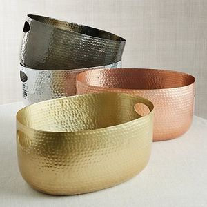 Bac à champagne décoratif de luxe en cuivre pur avec finition martelée pour la restauration événementielle et la présentation sur table en hôtel ou à domicile - Product Image 6