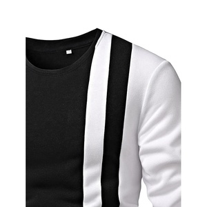 เสื้อสเวตเชิ้ตผู้ชายสีดำขาว คอวี ทรงเข้ารูป สไตล์ลำลอง สำหรับฤดูใบไม้ร่วง ปี 2027 - Product Image 2