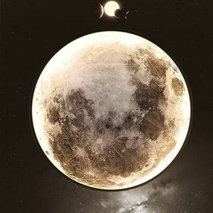 โคมไฟติดผนัง LED หรี่แสงได้รอบดวงจันทร์3D โคมไฟกลางคืนห้องนอนไฟตกแต่งผนังโคมไฟ LED แสงจันทร์ในร่มที่ทันสมัย - Product Image 1