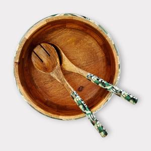 Ensemble de Cuillères et Fourchettes à Salade Artisanales en Bois d'Acacia – Ustensiles de Service Durables et Écologiques pour Cuisine et Salle à Manger – Cuillère en Bois Naturel - Product Image 3