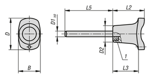 หมุดล็อค K1216 สแตนเลสสตีล พร้อมด้ามจับพลาสติกและตัวล็อคแม่เหล็กแบบแกน - Product Image 3