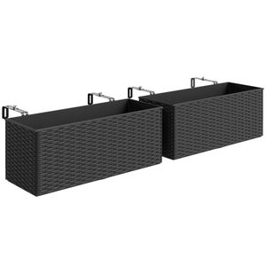 Set di 2 Vasi Neri Sospesi per Ringhiere, Solo Vasi per Fiori X2 - Product Image 5