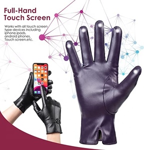 2024 femmes haute qualité peau de mouton cuir mode gants hiver chaud conduite gants vêtements de plein air - Product Image 4