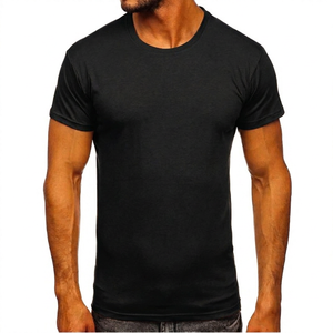 T-shirt pour homme à manches courtes, coupe ajustée, avec motif, col rond, jersey tricoté, 100% coton, sportif, longueur normale - Product Image 3