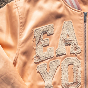 <b>Men's</b> Satin Bomber <b>Jacket</b> Distressed Embroidery <b>Letter</b> Winter Style Satin Varsity <b>Jackets</b> <b>Men</b> Crew Neck Bomber Satin <b>Jackets</b> <b>Men</b> - Product Image 6