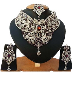 Luxury Color Bridal Necklace Set Women Zircon Flower Vintage <b>Wedding</b> Engagement Gift Jewelry Brides <b>Accessories</b> - Product Image 1