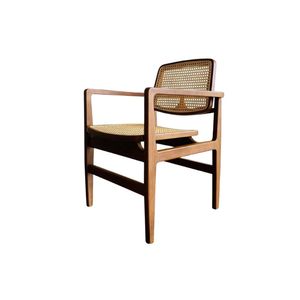 Midcentury Modern Wood Yiro Living Room <b>Chair</b> With <b>Cane</b> Seat And Back Handmade Solid Back Leisure <b>Chair</b> For Home Furniture - Product Image 1